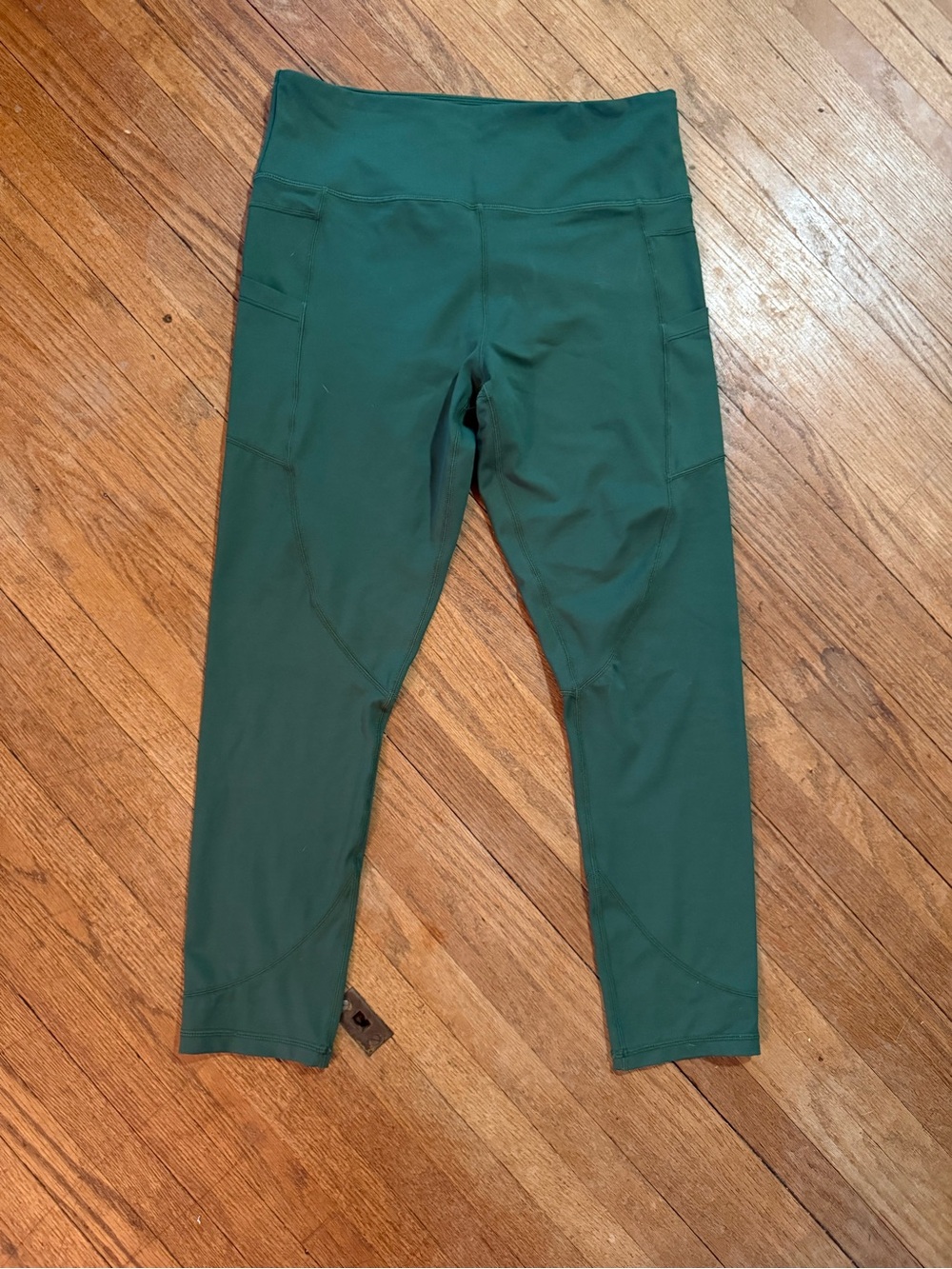 ZYIA Forest Green High-Waist Leggings with Side Pockets Size 12